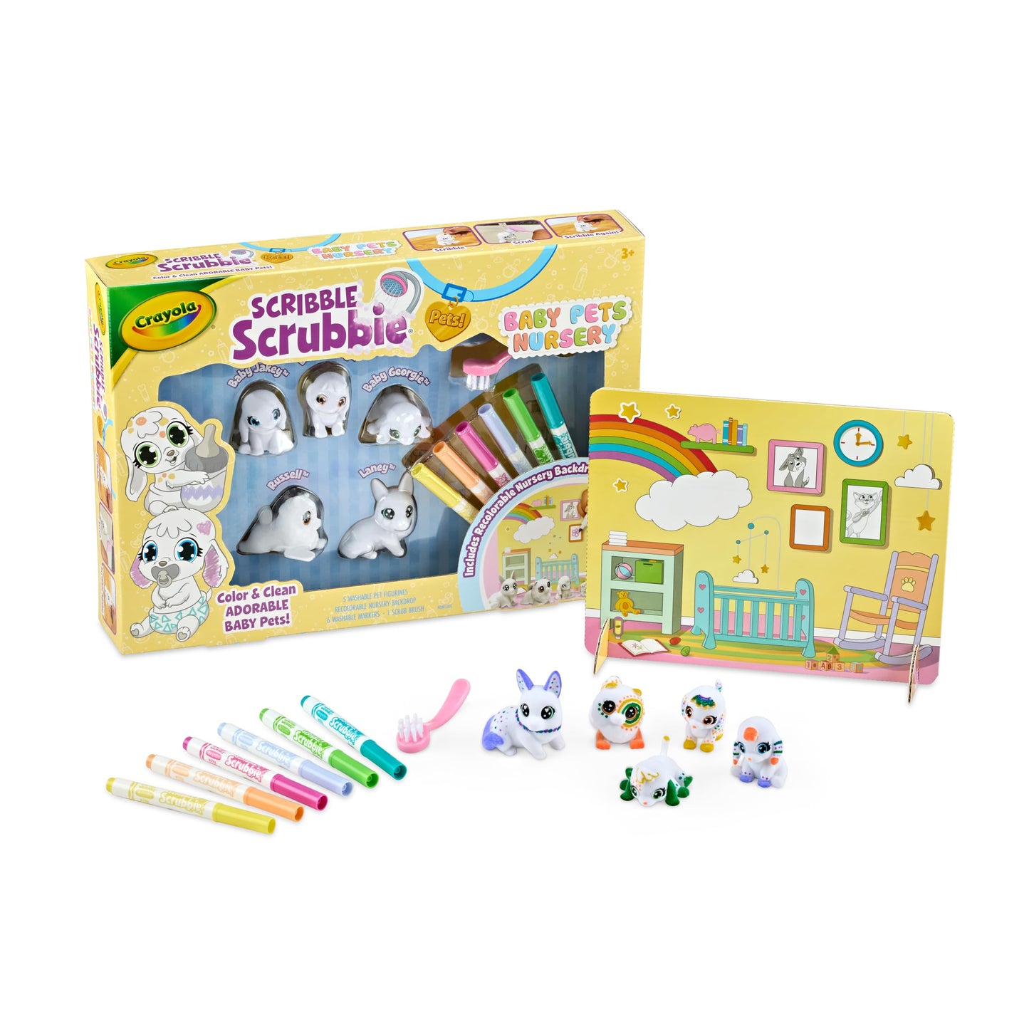 Crayola Scribble Scrubbie Baby Pets Nursery Playset – Creative Toys for Kids 3+