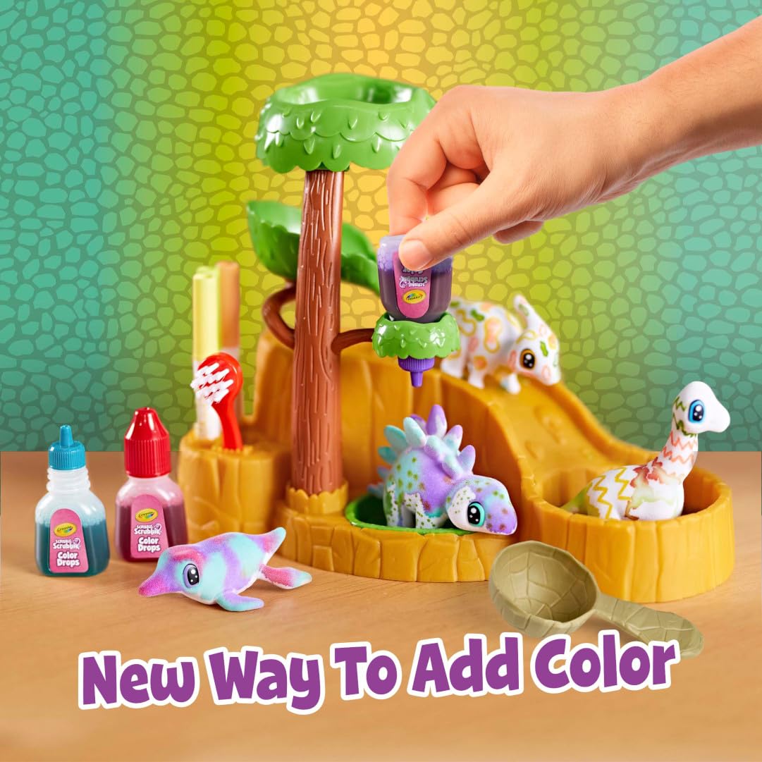 Crayola Scribble Scrubbie Pets Dinosaur Waterslide – Colorful, Washable Dino Toys for Kids 3+
