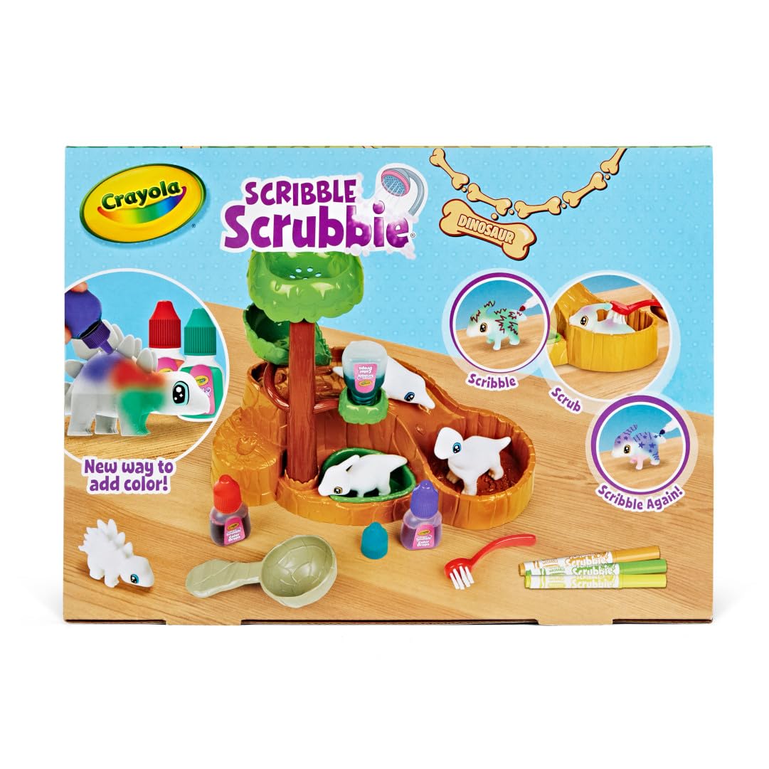 Crayola Scribble Scrubbie Pets Dinosaur Waterslide – Colorful, Washable Dino Toys for Kids 3+