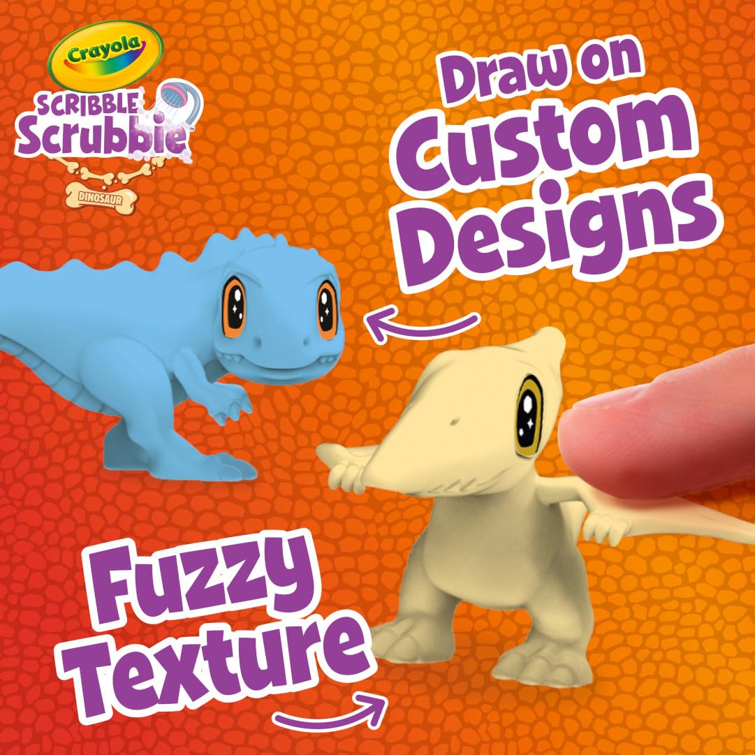 Crayola Scribble Scrubbie Pets Dinosaur Glow Combo Pack – Washable Dino Toys for Kids 3+