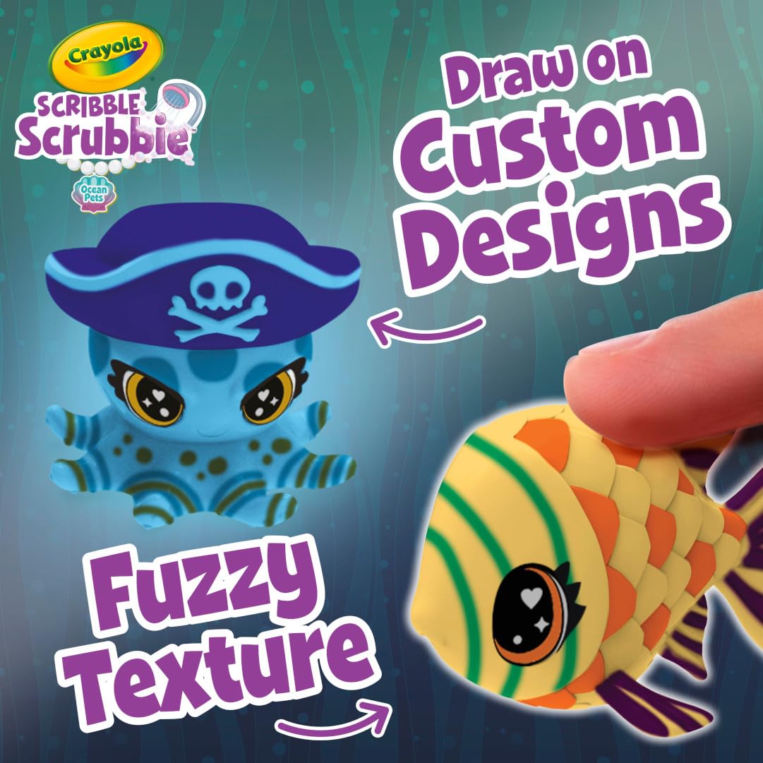 Crayola Scribble Scrubbie Glow Lagoon Pets – Glow Sea Animals, Washable, App