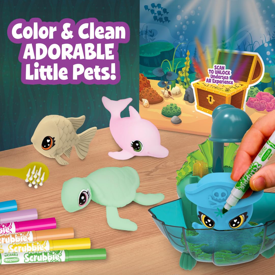 Crayola Scribble Scrubbie Glow Lagoon Pets – Glow Sea Animals, Washable, App