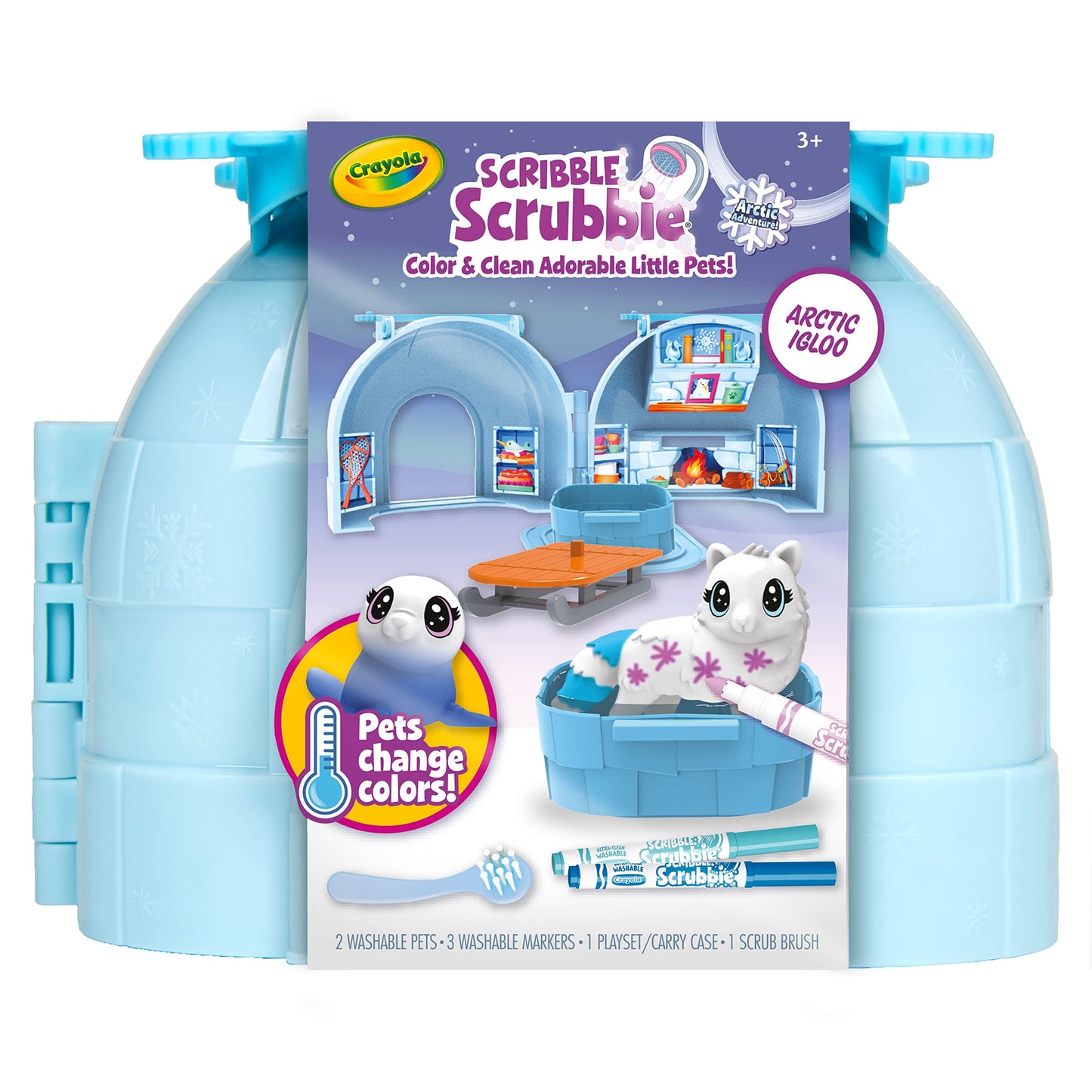 Crayola Scribble Scrubbie Arctic Igloo — Color Change Pets & Storage Case