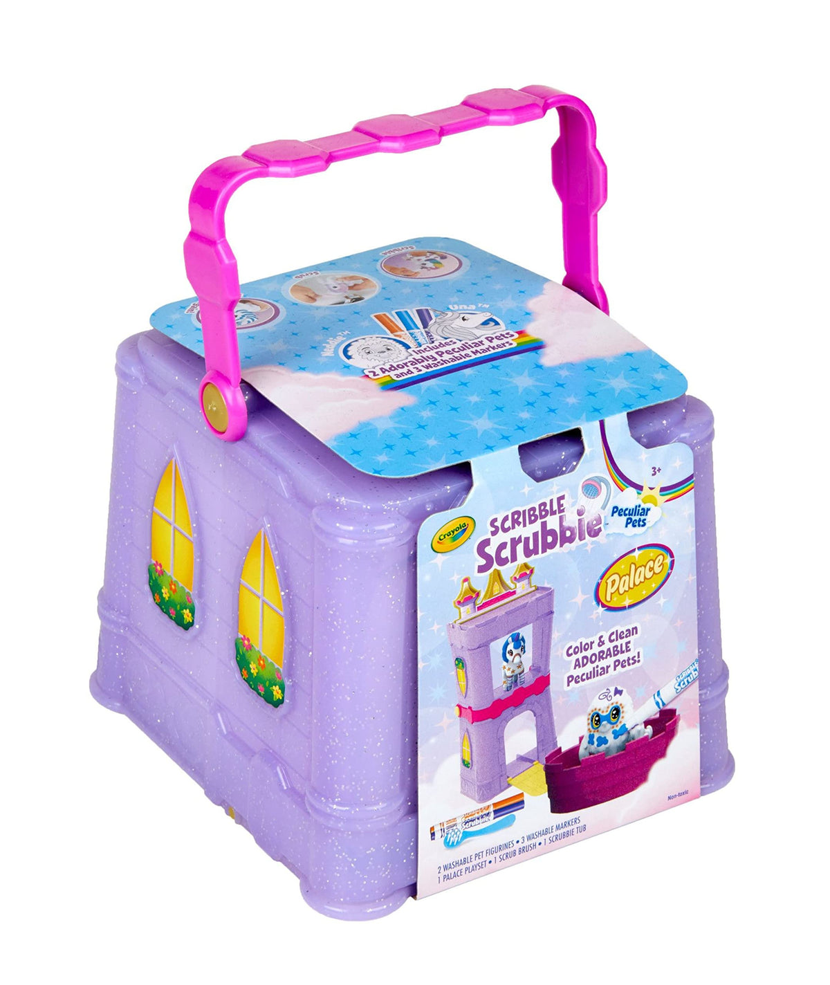 Crayola Scribble Scrubbie Peculiar Pets Palace Playset – Unicorn & Yeti with Markers | Gift for Kids Ages 3+