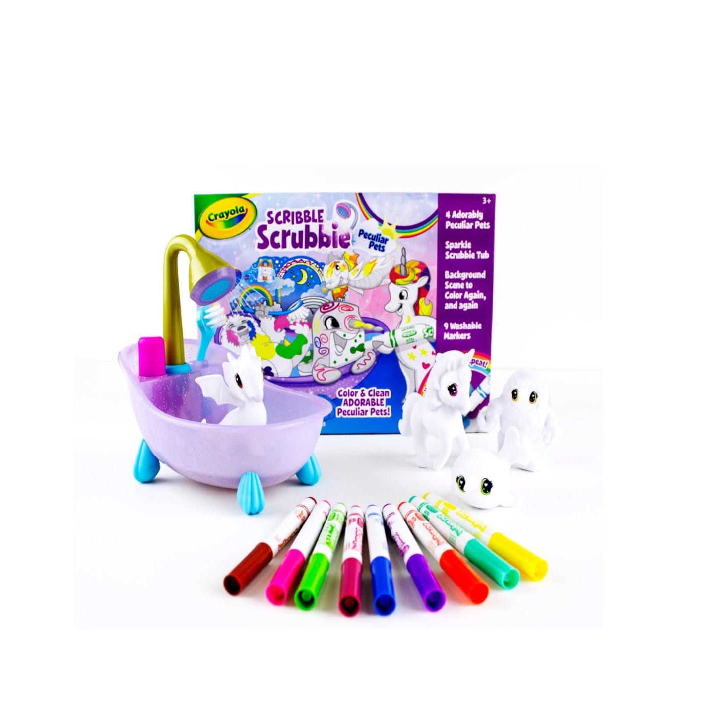 Crayola Scribble Scrubbie Peculiar Pets – Washable Pet Grooming Toy Set for Kids