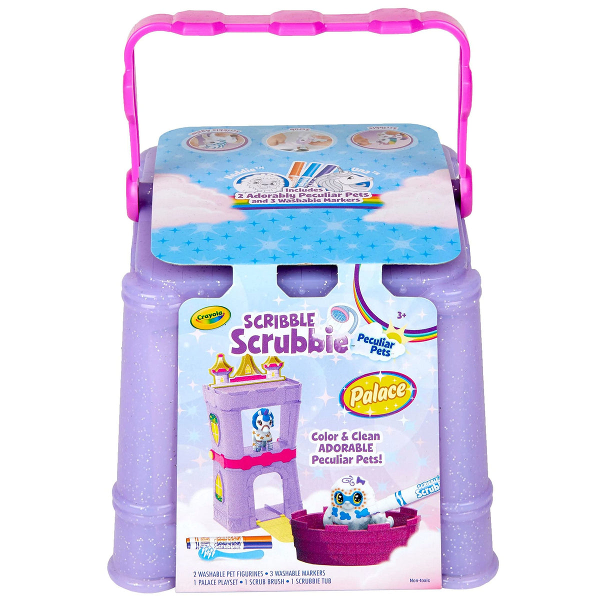 Crayola Scribble Scrubbie Peculiar Pets Palace Playset – Unicorn & Yeti with Markers | Gift for Kids Ages 3+