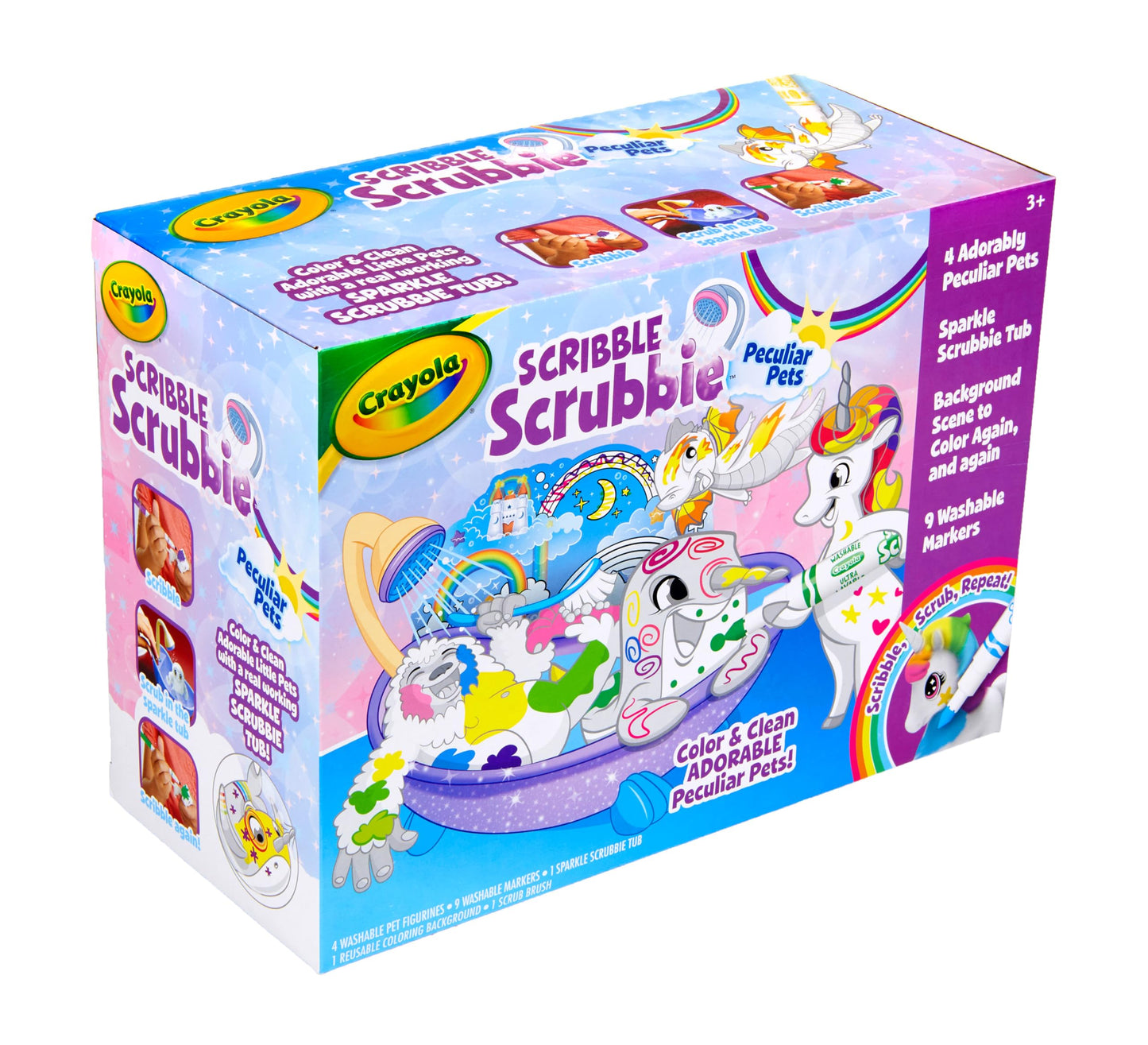 Crayola Scribble Scrubbie Peculiar Pets – Washable Pet Grooming Toy Set for Kids