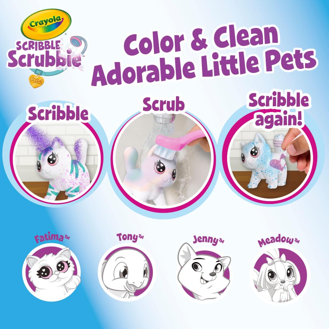 Crayola Scribble Scrubbie Pets Spray Boutique – Airbrush Art Set for Kids 3+