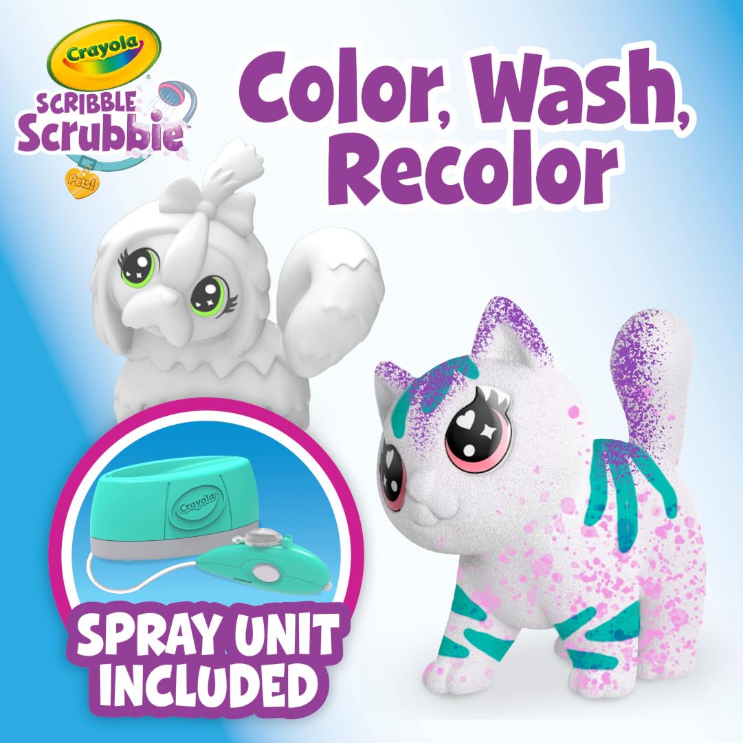 Crayola Scribble Scrubbie Pets Spray Boutique – Airbrush Art Set for Kids 3+