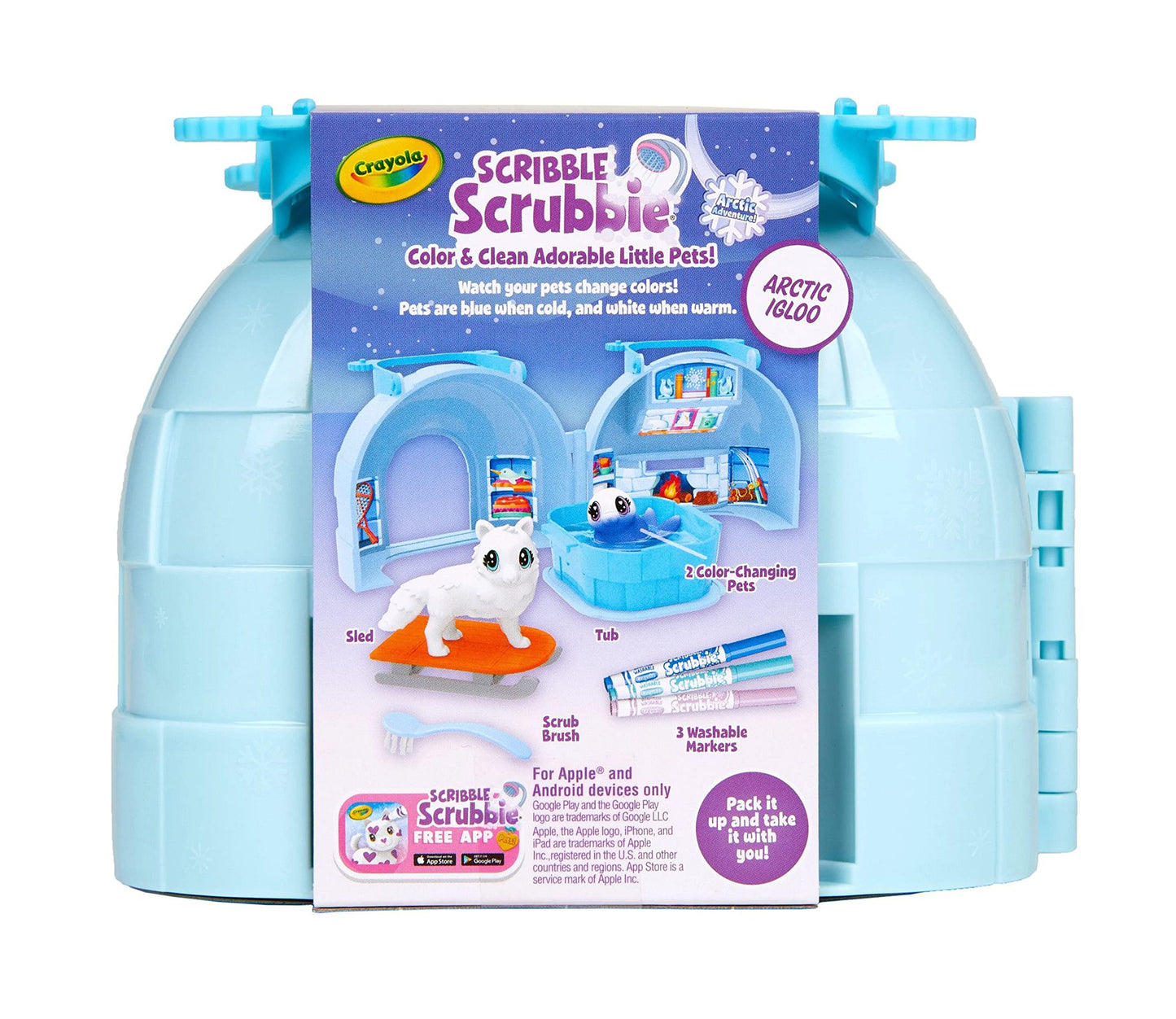 Crayola Scribble Scrubbie Arctic Igloo — Color Change Pets & Storage Case