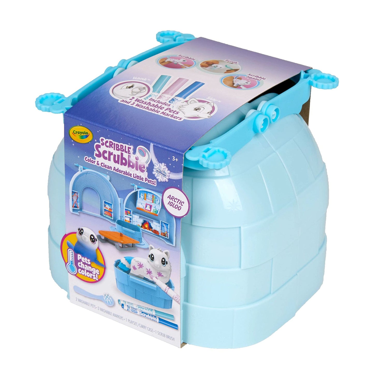 Crayola Scribble Scrubbie Arctic Igloo — Color Change Pets & Storage Case