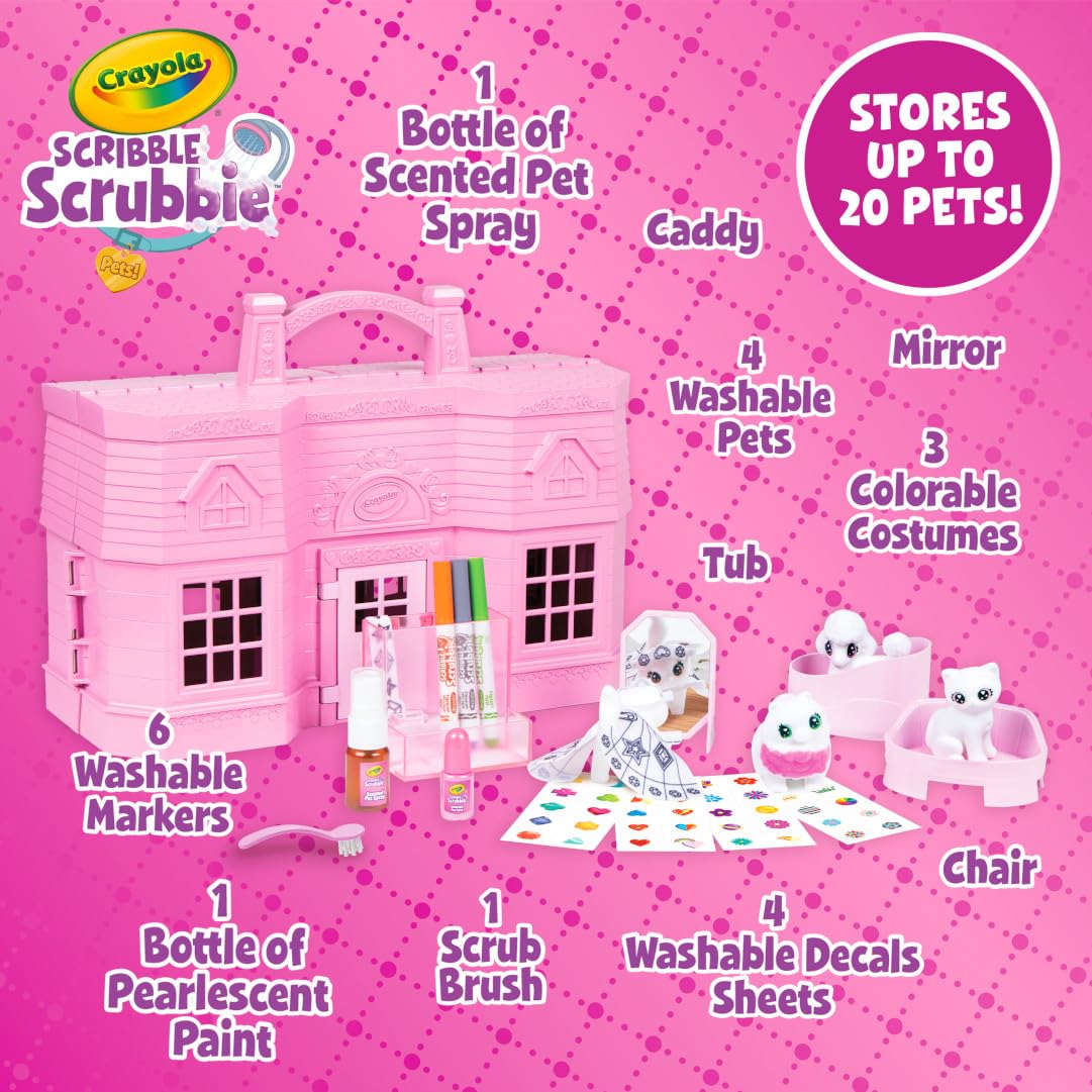 Crayola Scribble Scrubbie Super Salon – Color, Paint & Wash Toy Set for Kids Ages 3+