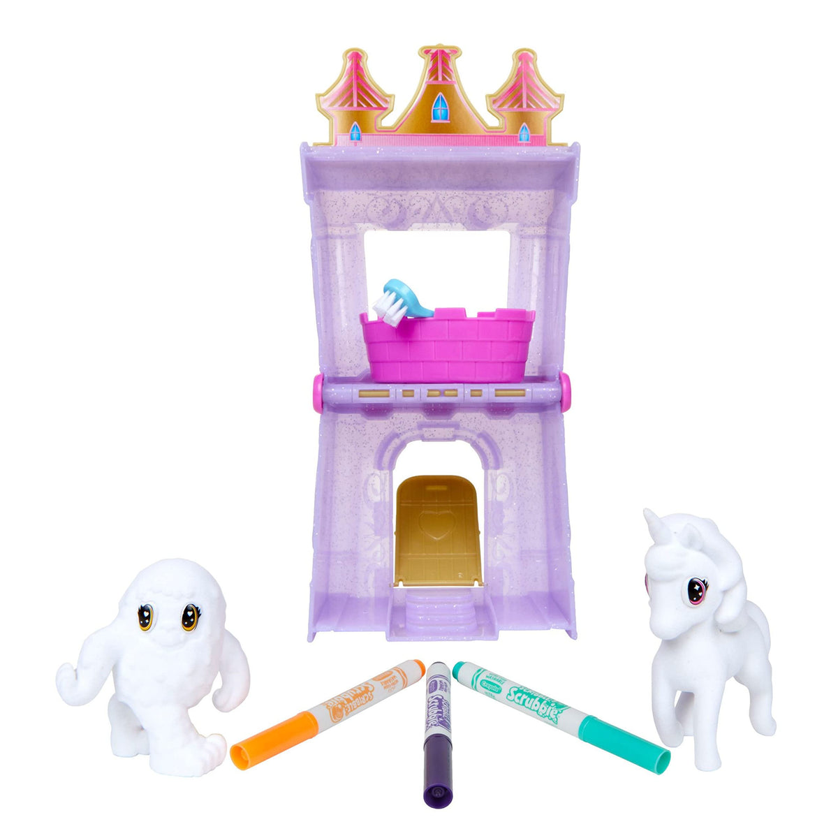 Crayola Scribble Scrubbie Peculiar Pets Palace Playset – Unicorn & Yeti with Markers | Gift for Kids Ages 3+