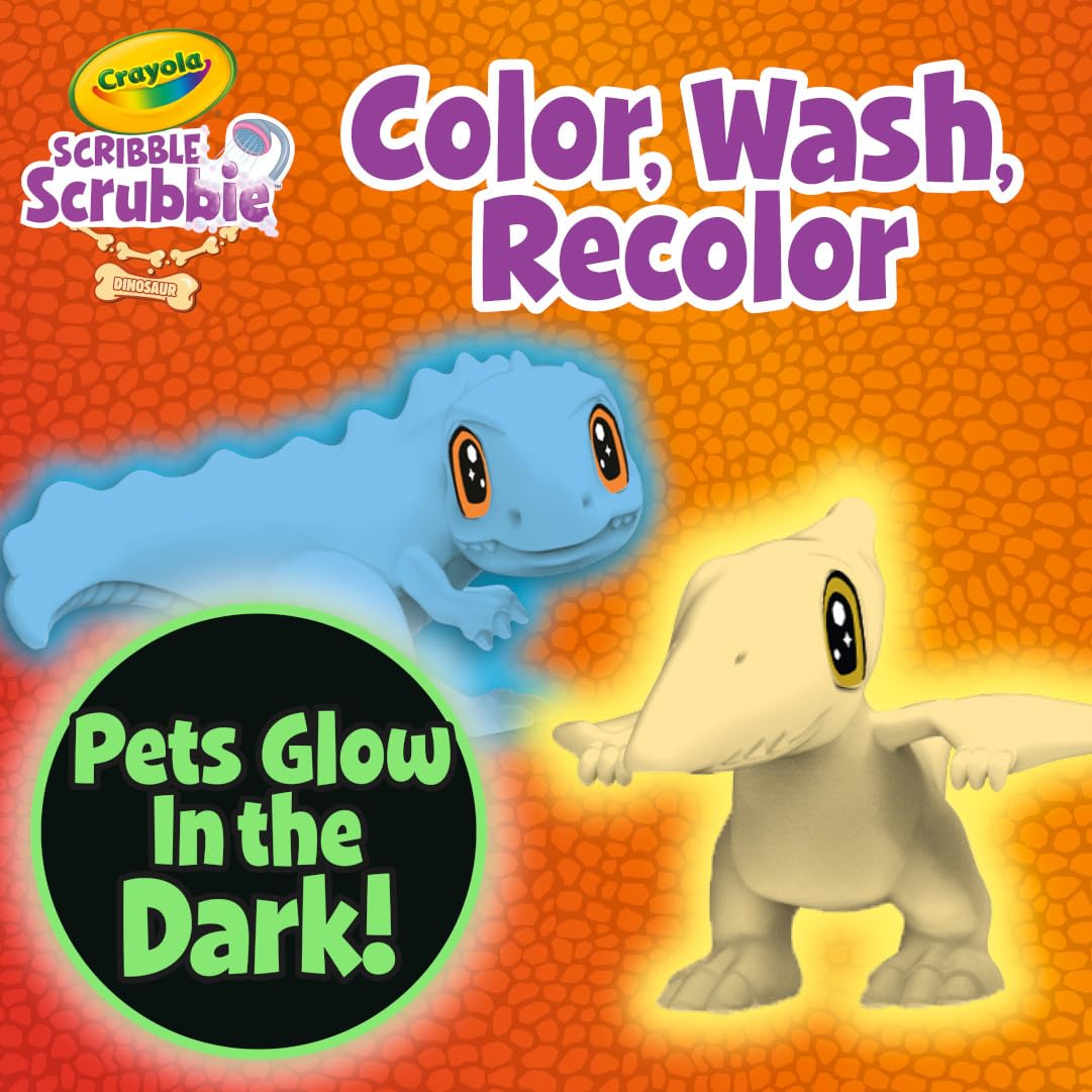 Crayola Scribble Scrubbie Pets Dinosaur Glow Combo Pack – Washable Dino Toys for Kids 3+