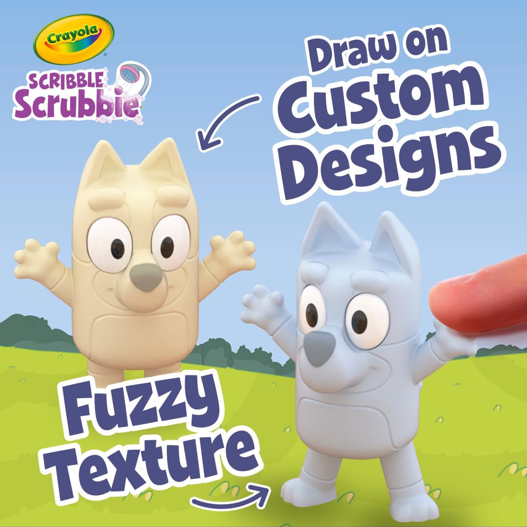 Crayola Scribble Scrubbies Bluey Poolside Playset (4ct) – Washable Kids Toy & Easter Basket Stuffers