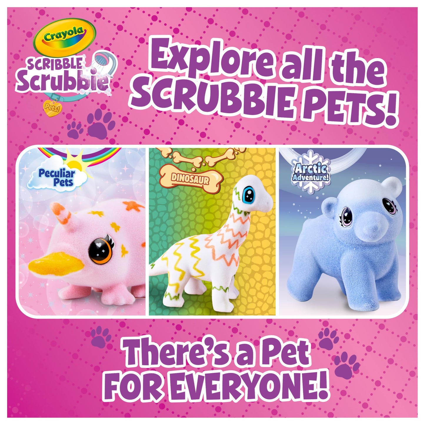 Crayola Scribble Scrubbies Glam Pack (4 Pets) – Washable Pet Toys for Kids 3+