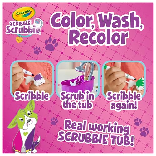 Crayola Scribble Scrubbies Glam Pack (4 Pets) – Washable Pet Toys for Kids 3+