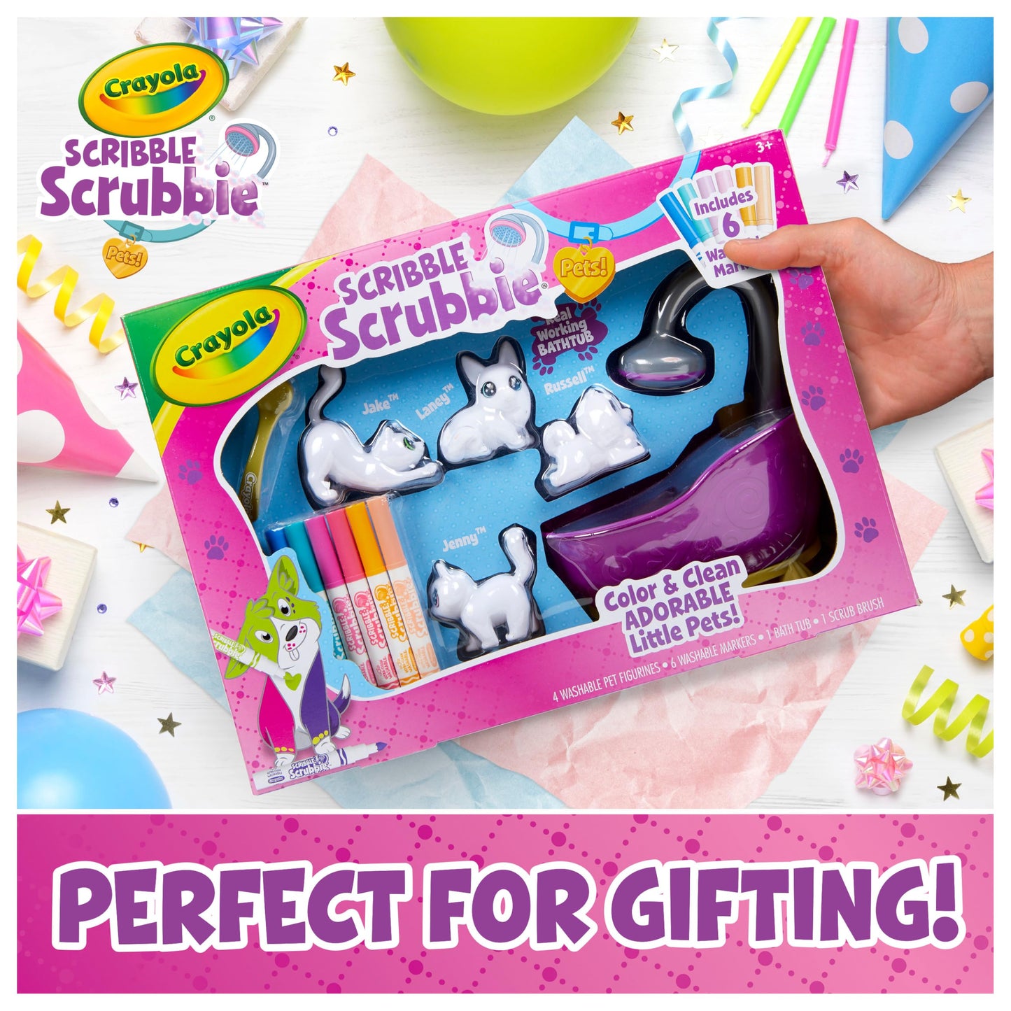 Crayola Scribble Scrubbies Glam Pack (4 Pets) – Washable Pet Toys for Kids 3+