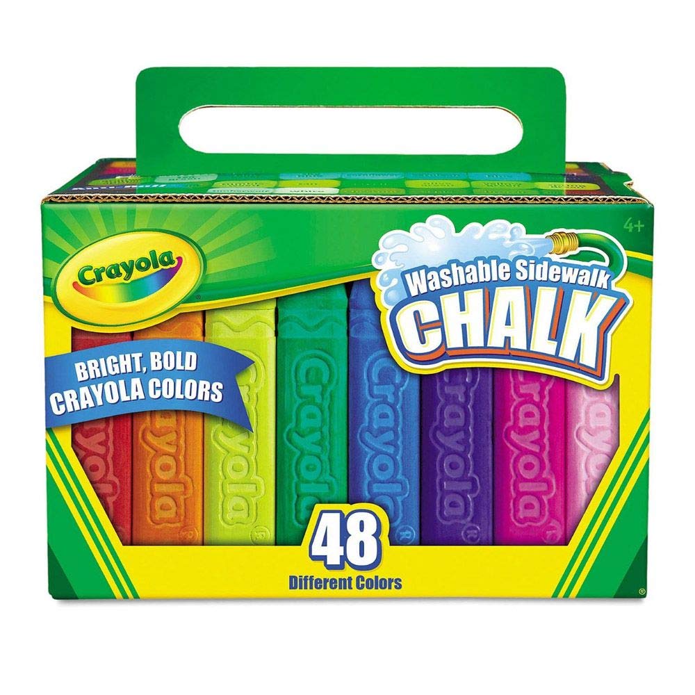 Crayola Sidewalk Chalk (48 Ct) – Washable, Antiroll, Non-Toxic Outdoor Chalk