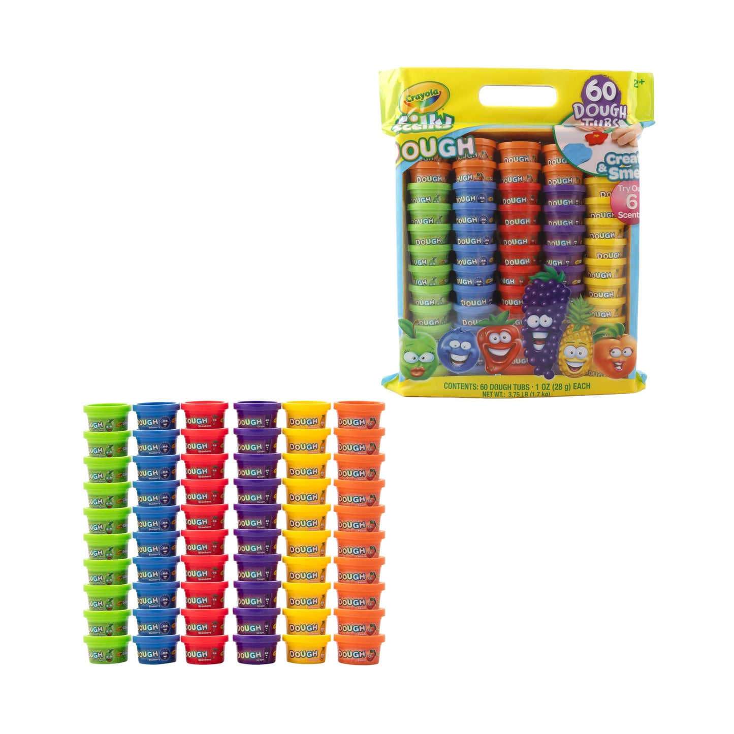 Crayola Silly Scents Dough 60-Pack 1oz Tubs – Non-Toxic, Allergen-Friendly Valentines & Party Favors