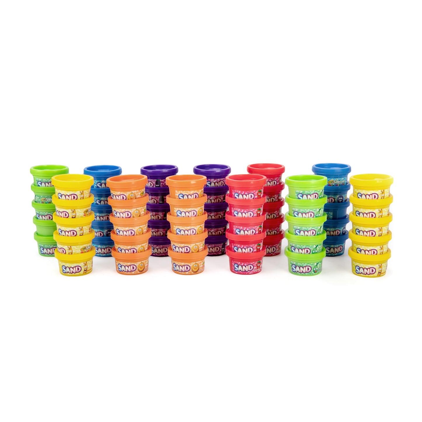 Crayola Silly Scents Play Sand – 60 Mini 1oz Tubs in 6 Bright Colors | Scented Moldable Sand for Kids