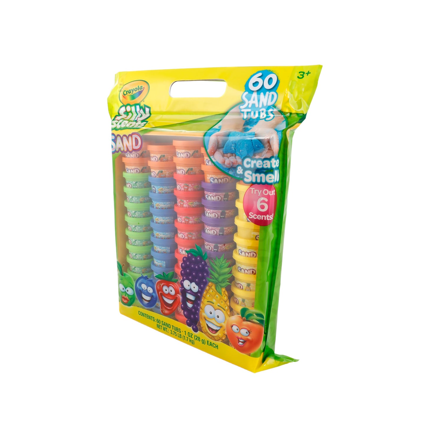 Crayola Silly Scents Play Sand – 60 Mini 1oz Tubs in 6 Bright Colors | Scented Moldable Sand for Kids