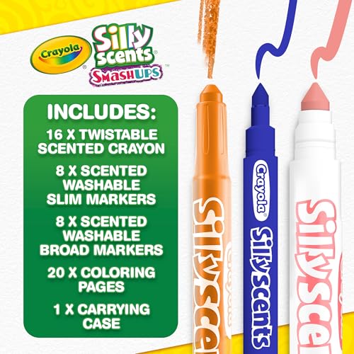 Crayola Silly Scents Mini Inspiration Art Case – Scented Crayons & Markers Set for Kids