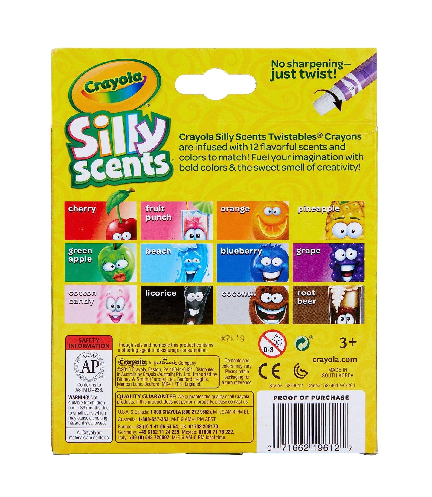 Crayola Silly Scents Twistables Crayons - 12 Count Scented Twist-Up Coloring Set