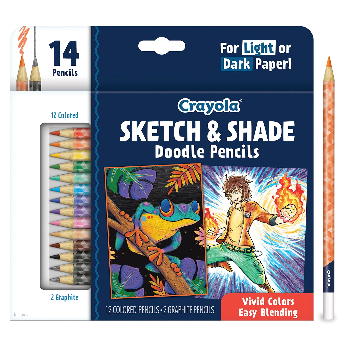 Crayola Sketch & Shade Pencils – 12-Color Set with Gel Core, Includes 2 Graphite Pencils