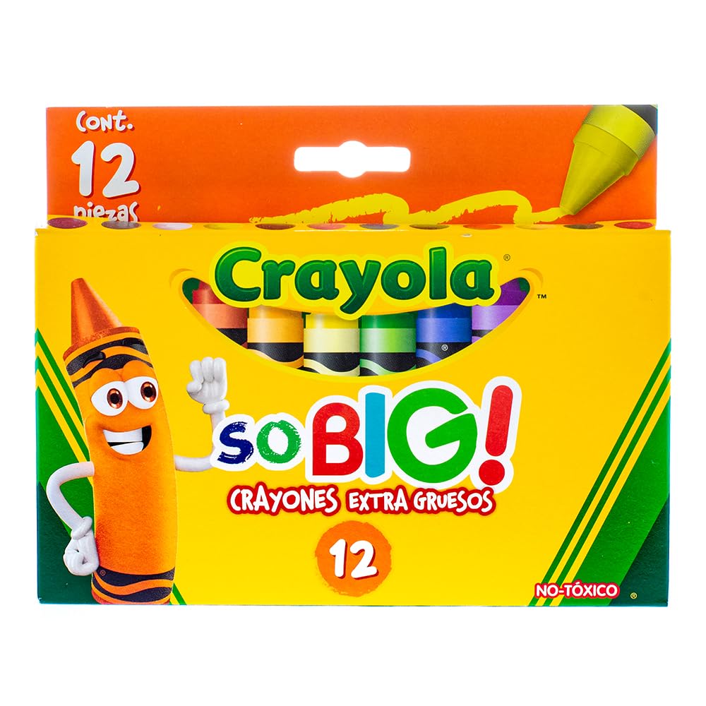 CRAYOLA Crayon Extra Jumbo So Big 12 Pack – Durable, Non-Toxic Colors