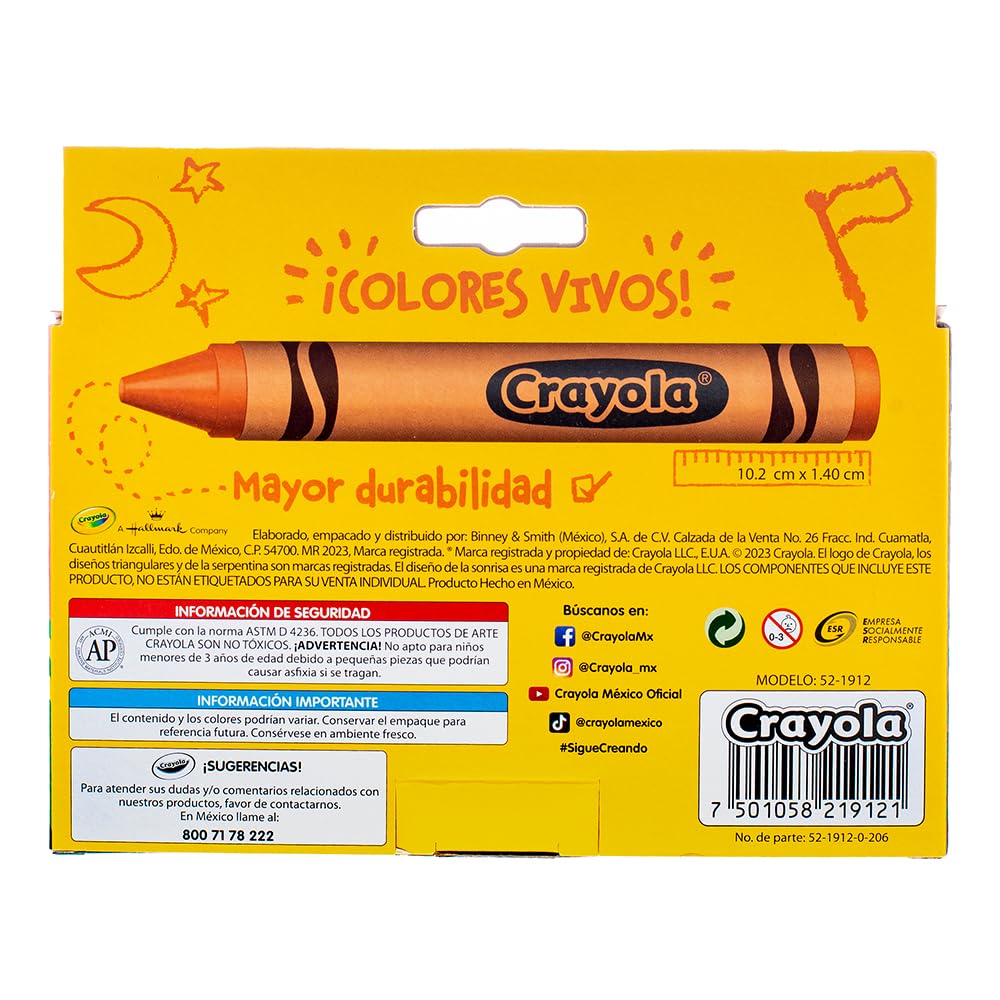 CRAYOLA Crayon Extra Jumbo So Big 12 Pack – Durable, Non-Toxic Colors