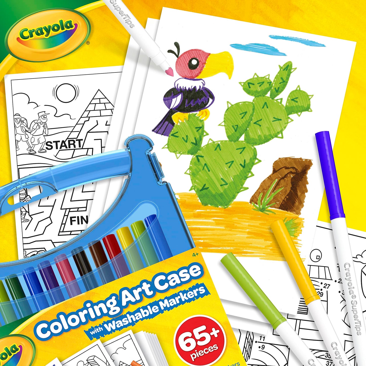 Crayola Super Tips Coloring Art Case – 65-Piece Kids Gift Set
