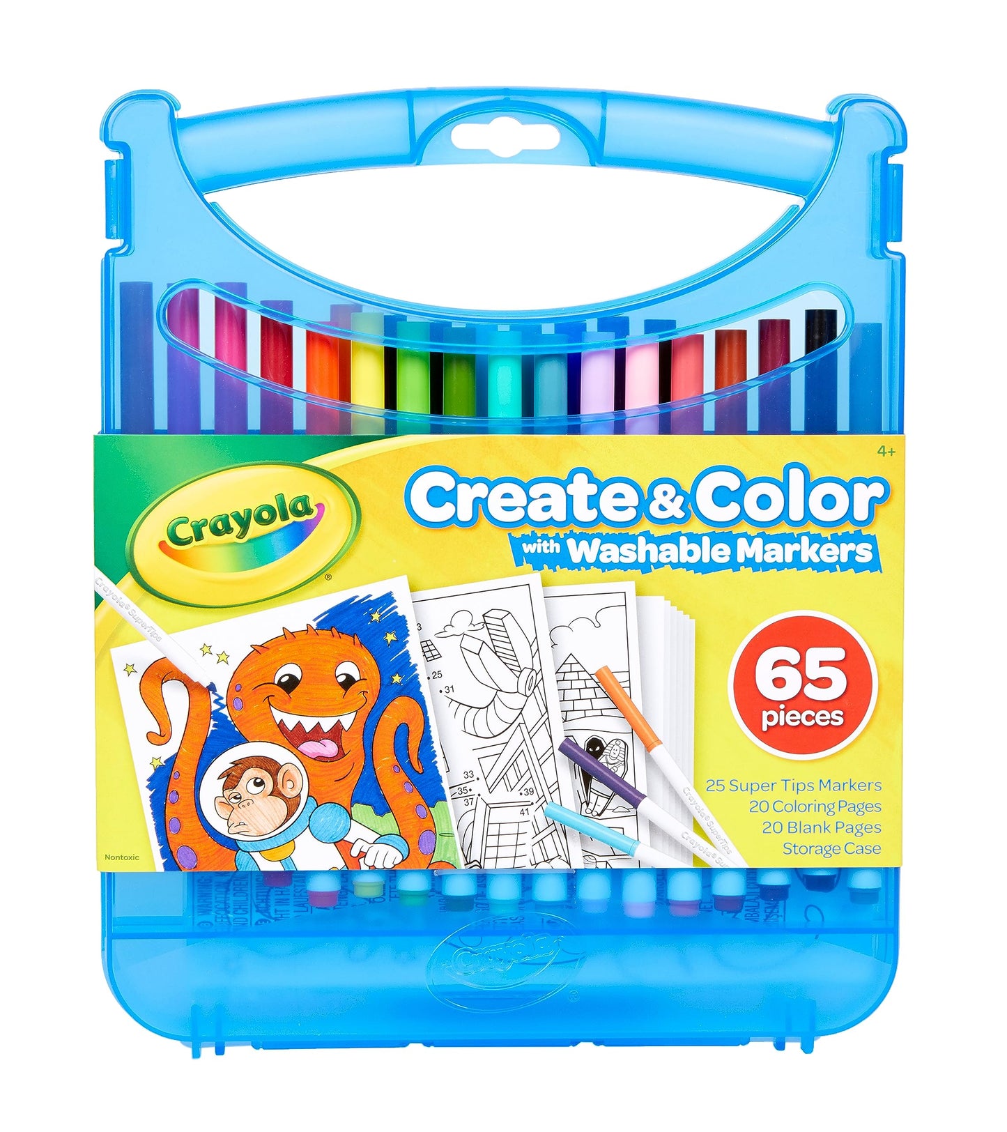 Crayola Super Tips Coloring Art Case – 65-Piece Kids Gift Set