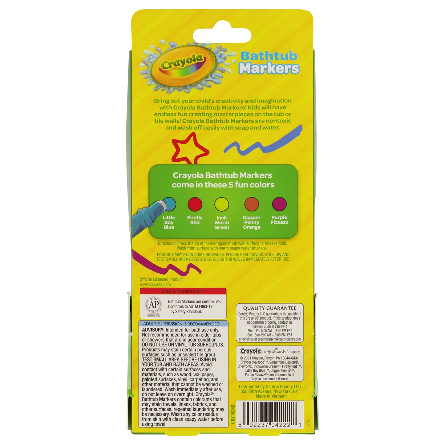 Crayola Taste Beauty Bathtub Markers – Washable Bath Crayons (5 Colors)