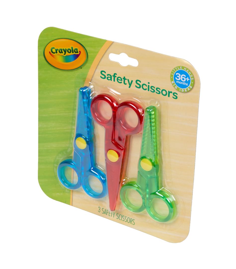 Crayola Toddler Safety Scissors 3pk – Blunt Tip Preschool Scissors for Left & Right Hands
