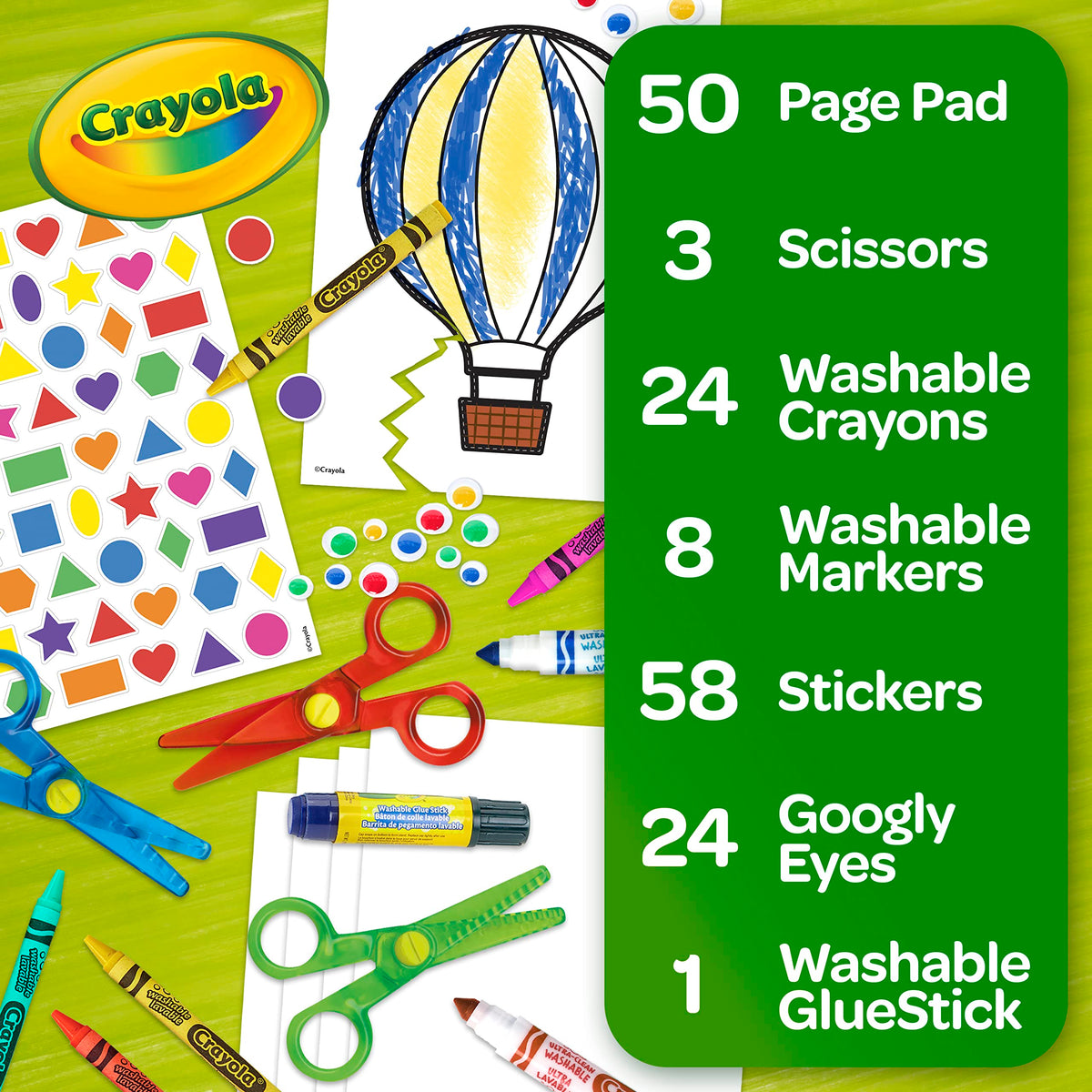 Crayola Toddler Scissor Skills Activity Kit (3ct) – Safe Preschool Scissors & Craft Supplies