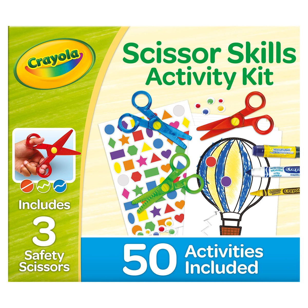 Crayola Toddler Scissor Skills Activity Kit (3ct) – Safe Preschool Scissors & Craft Supplies