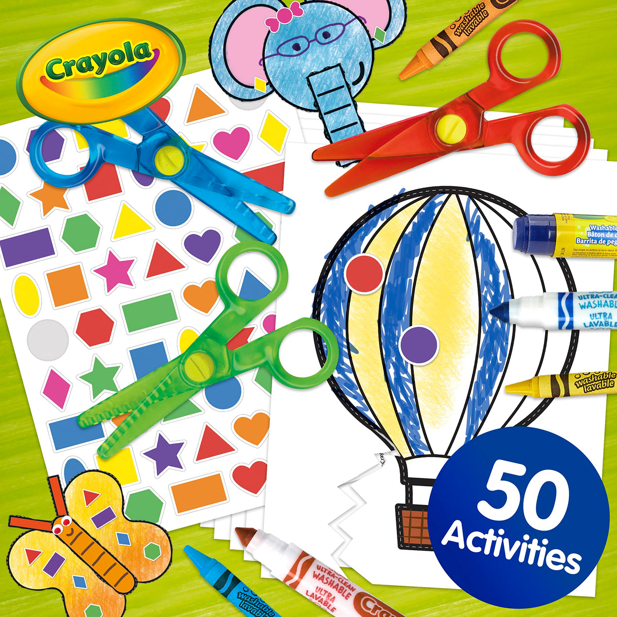 Crayola Toddler Scissor Skills Activity Kit (3ct) – Safe Preschool Scissors & Craft Supplies