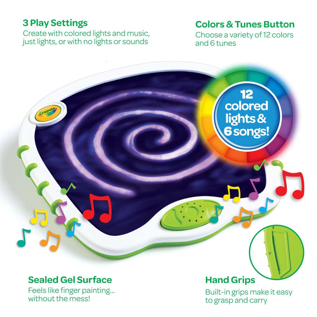 Crayola Toddler Touch Lights Doodle Board – Mess-Free Light-Up Musical Drawing for 2+