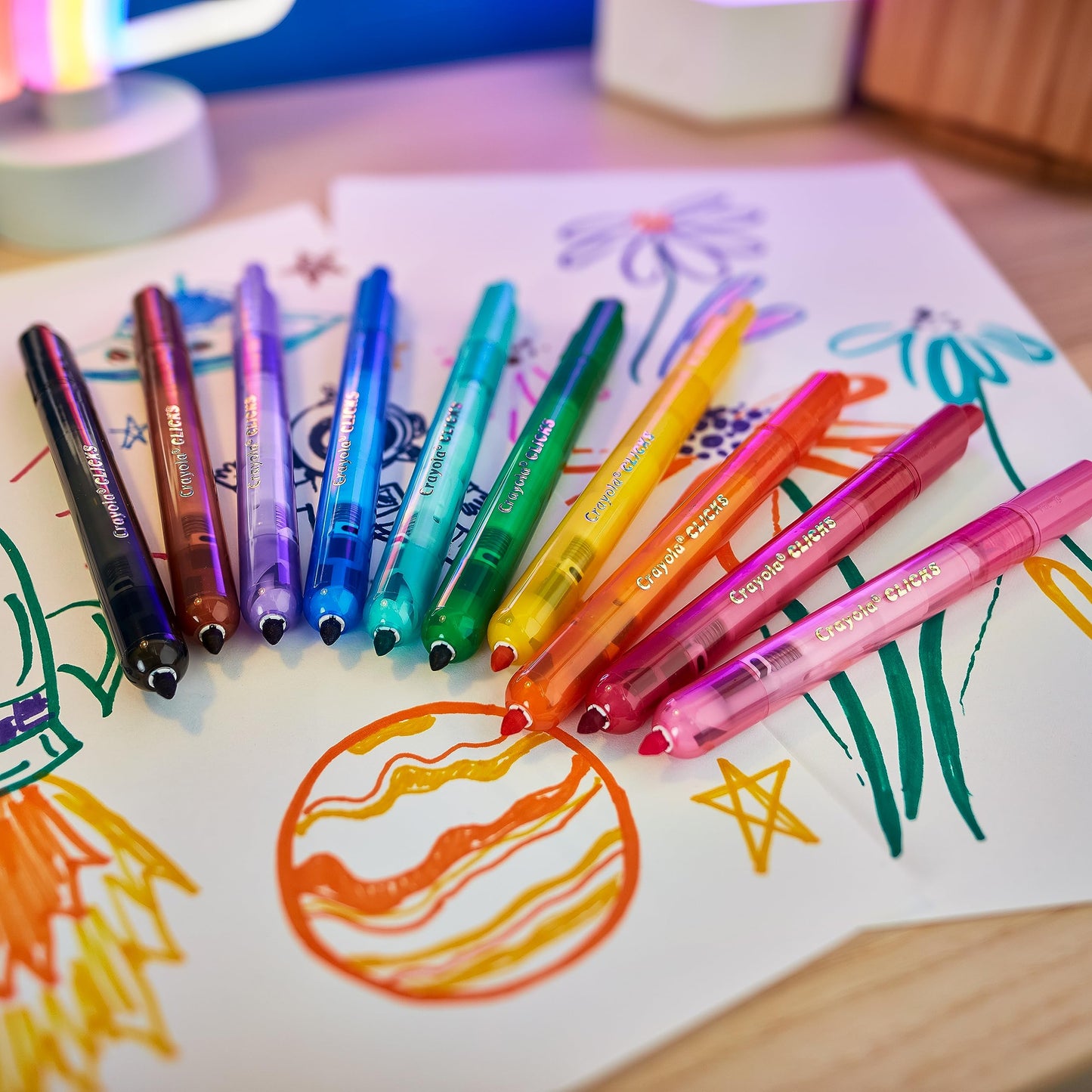 Crayola Clicks 10ct Retractable Washable Markers – Kid-Friendly Gift for Arts & Crafts