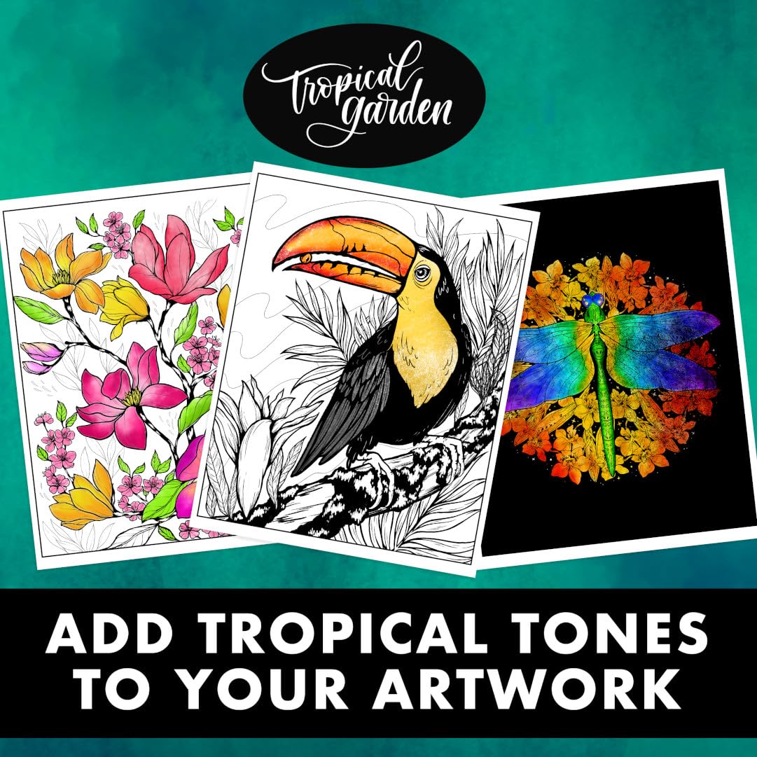 Crayola Tropical Garden Adult Coloring Book (40 Pages) – Relaxing Coloring for Teens & Adults