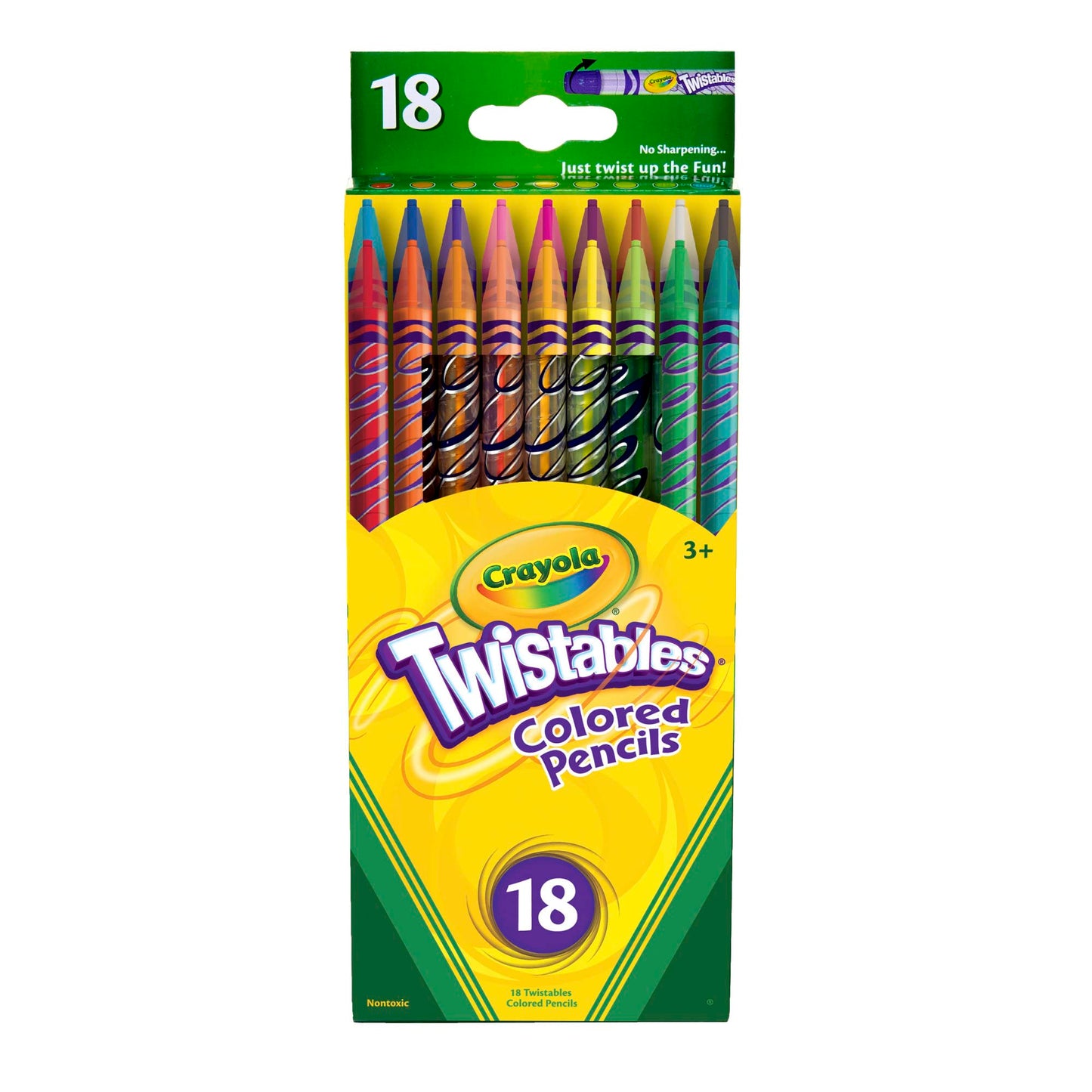 Crayola Twistables Colored Pencils – 18 Colors, No Sharpening, Twist to Create