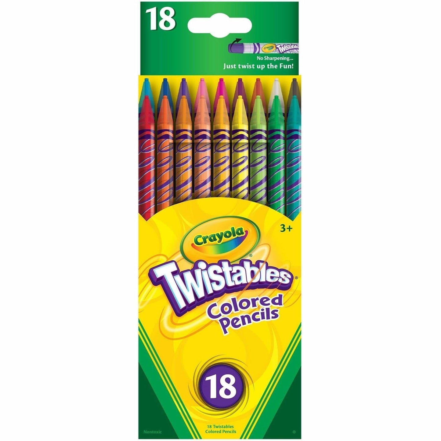 Crayola Twistables Colored Pencils – 18 Colors, No Sharpening, Twist to Create