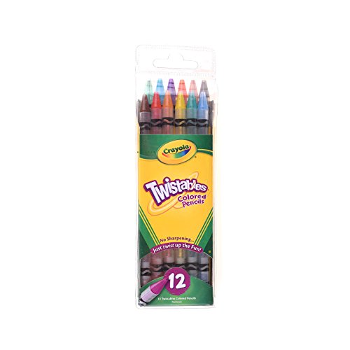 Crayola Twistables Colored Pencils 12ct – No Sharpening, Mess-Free On-The-Go Color