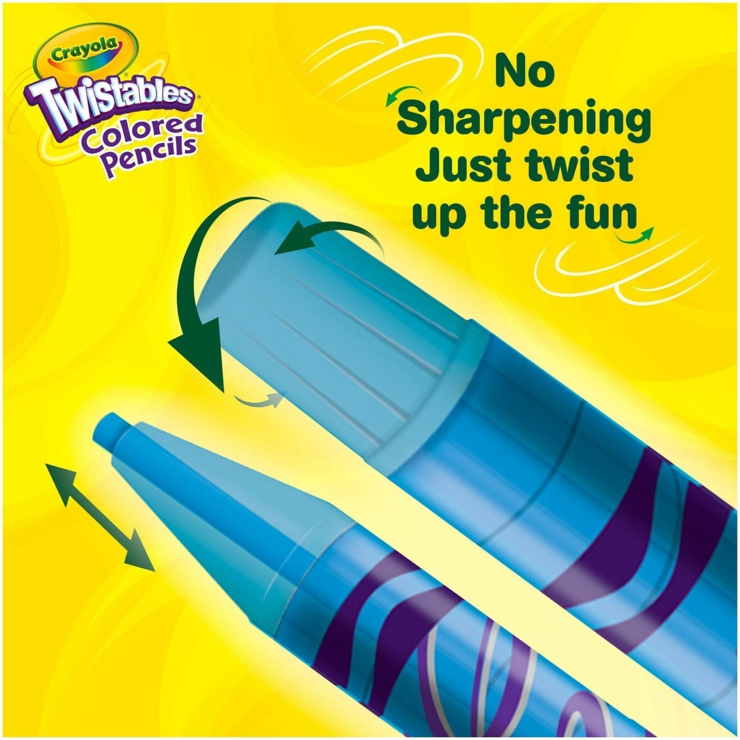 Crayola Twistables Colored Pencils – 18 Colors, No Sharpening, Twist to Create