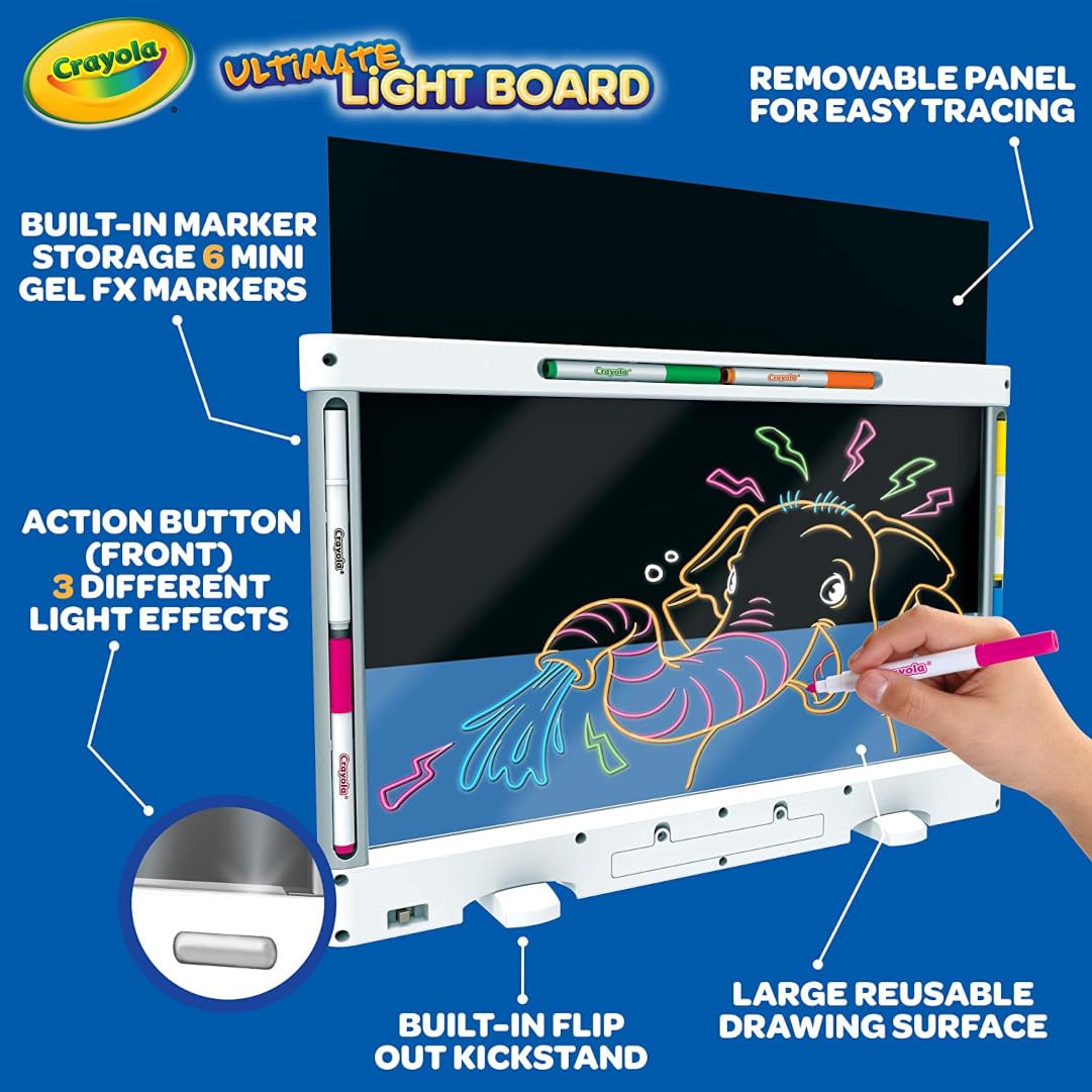 Crayola Ultimate Light Board White – LED Drawing Board for Kids, Tracing Pad & Gift Idea