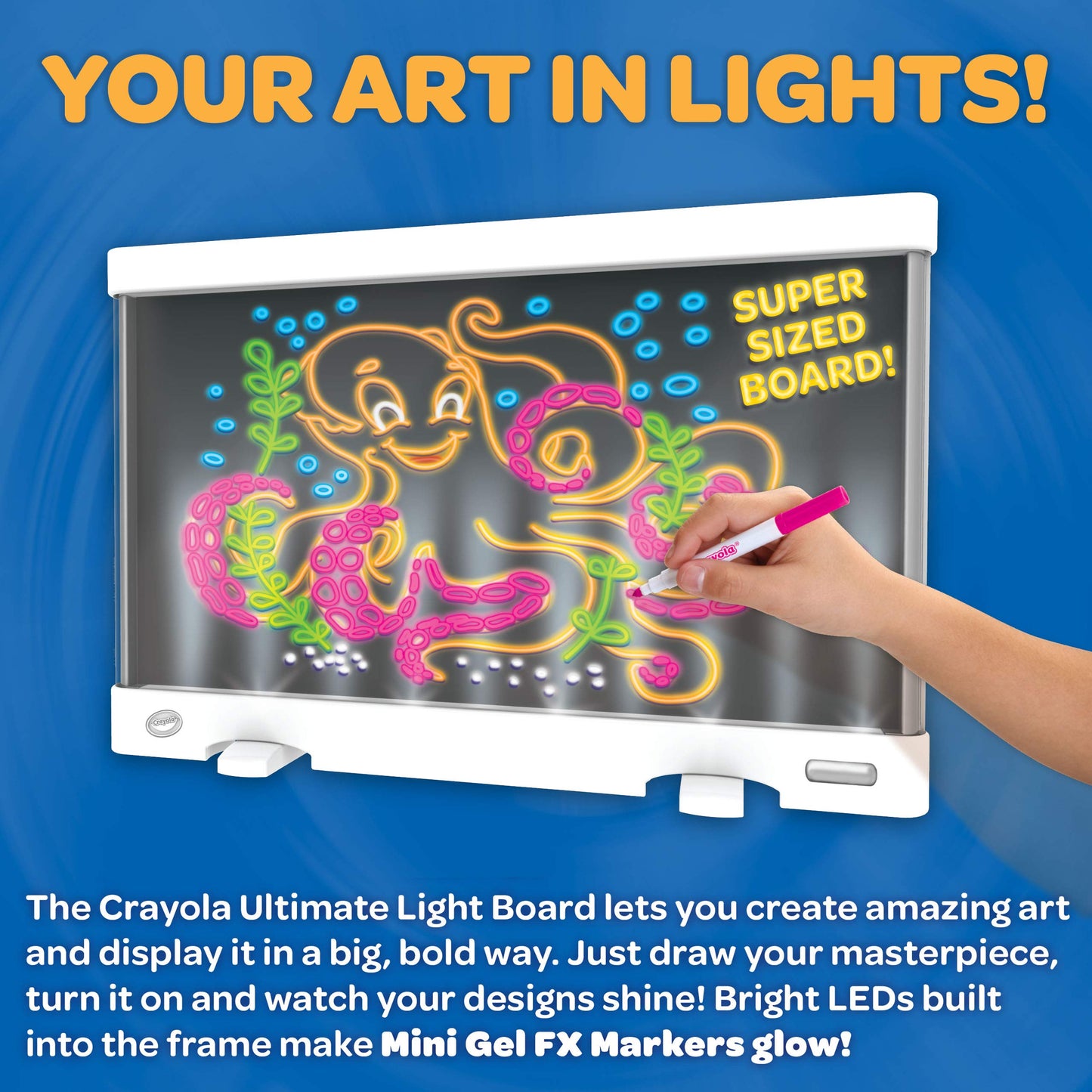 Crayola Ultimate Light Board White – LED Drawing Board for Kids, Tracing Pad & Gift Idea