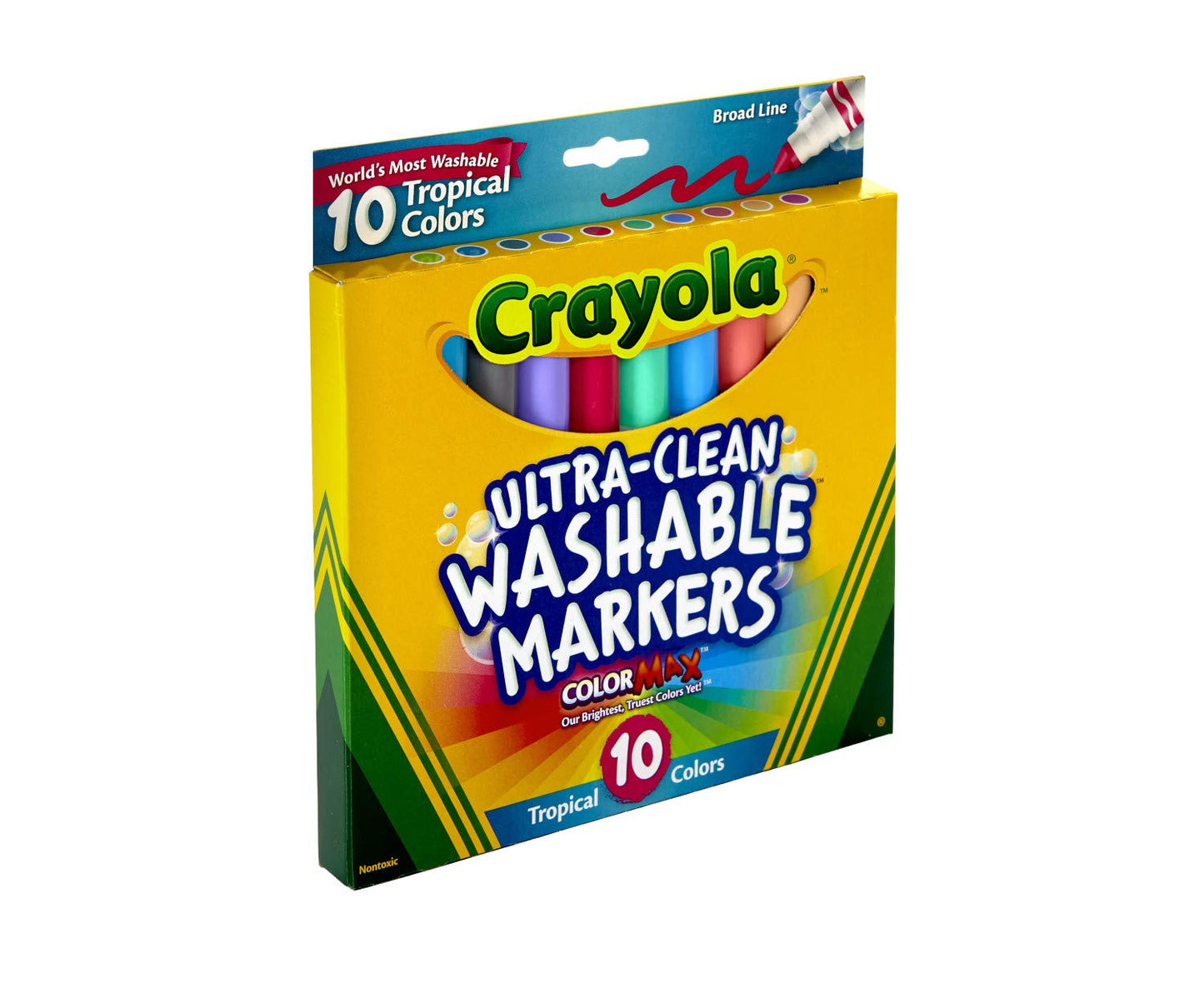 Crayola Ultra Clean Washable Markers, Tropical – 10 Count