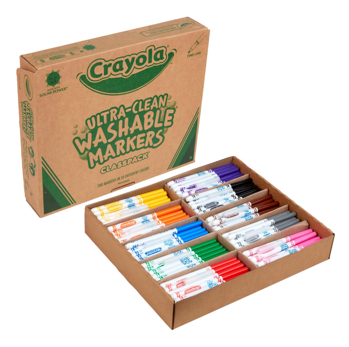 Crayola Ultra Clean Washable Markers Classpack 200ct – 10 Colors