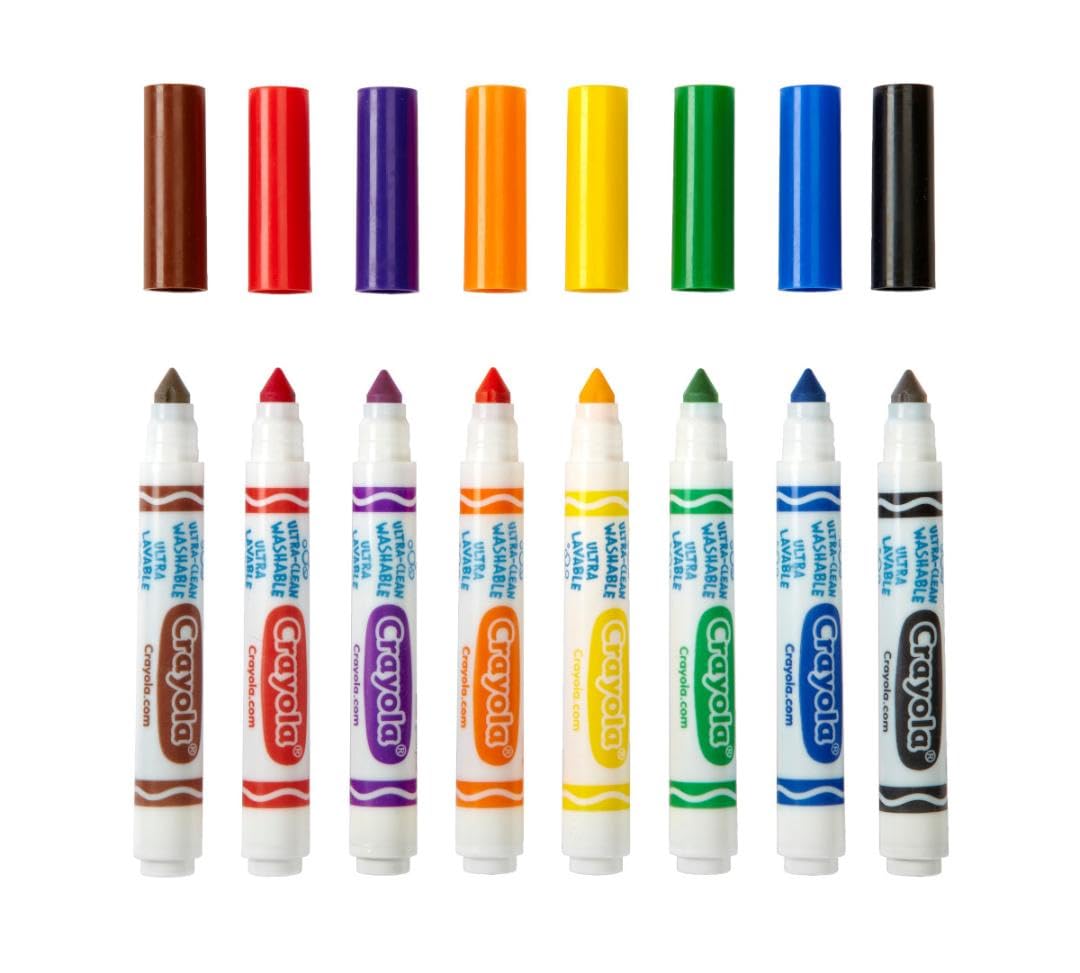 Crayola Broad Line Washable Markers Classpack 200ct – 8 Colors, Ultra Clean, Bulk Classroom Supplies